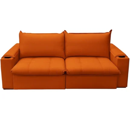 Sofá Cama Julia 4 Lugares Retrátil Tecido Linho 220cm Zarat