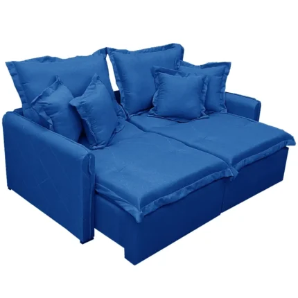 Sofá Cama Lima 200cm em Veludo 3 Lugares Retrátil e Reclinável União