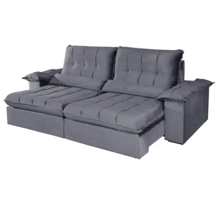 Sofá City 4 Lugares Retrátil e Reclinável 250cm Tecido Veludo Aifos