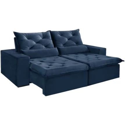 Sofá Elegance 4 Lugares Retrátil e Reclinável com Tecido Veludo de 230cm
