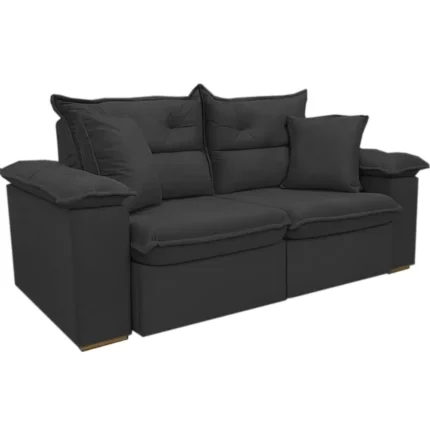 Sofá Ferrari 3 Lugares Retrátil e Reclinável Tecido Veludo 200cm L3 Estofados