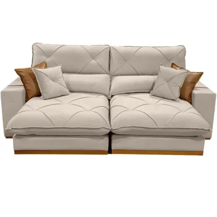 Sofá Gran Bello em Linho com Molas Ensacadas 4 Lugares Retrátil e Reclinável 230cm Imperio