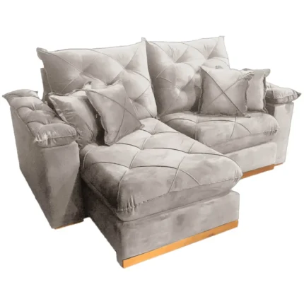Sofá Gran Plus em Linho com Molas Ensacadas 4 Lugares Retrátil e Reclinável 230cm Império