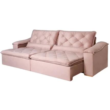 Sofá Holanda 6 Lugares Retrátil e Reclinável 290cm Tecido Suede União