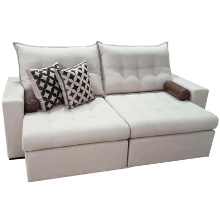 Sofá Home 220cm 4 Lugares Retrátil e Reclinável Tecido Linho Innove Estofados