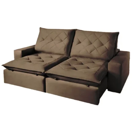 Sofá Hug 4 Lugares Retrátil e Reclinável 250cm Tecido Veludo Bianchi