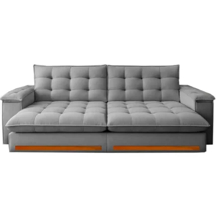 Sofá Istambul 4 Lugares Retrátil e Reclinável 250cm Tecido Veludo Kasacomigo