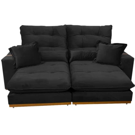 Sofá Kioto 4 Lugares Retrátil e Reclinável Tecido Veludo 250cm Kasacomigo