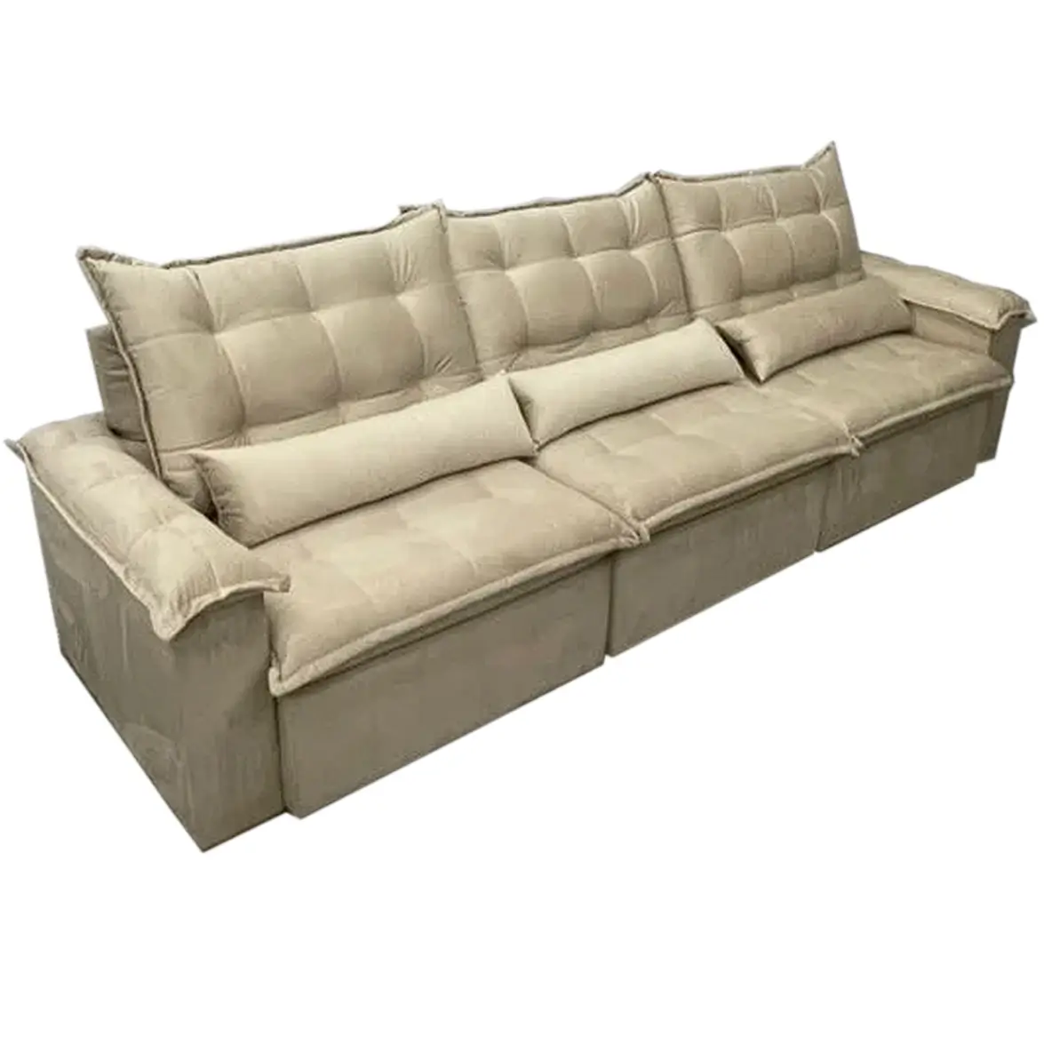 Sofa-Nigeria-310cm-6-Lugares-3-Modulos-Retratil-e-Reclinavel-Tecido-Veludo-Trevo-bege.webp