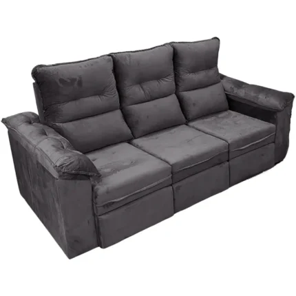 Sofá Paris 4 Lugares Retrátil 210cm Tecido Veludo Flash