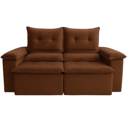 Sofá Pequim em Veludo 2 Lugares Retrátil e Reclinável 180cm União