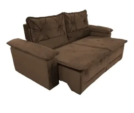 Sofá Saquarema 3 Lugares Retrátil e Reclinável Suede 200cm