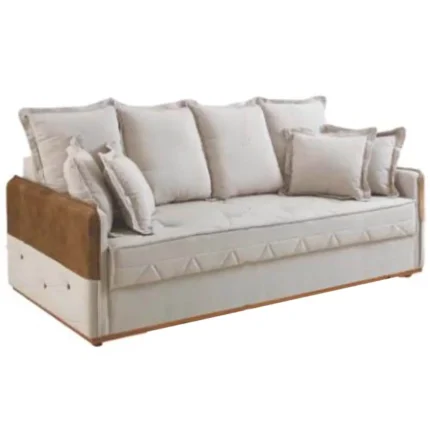 Sofá Vicam 03 com Almofadas Soltas 3 Lugares Tecido Linho 200cm Vicam