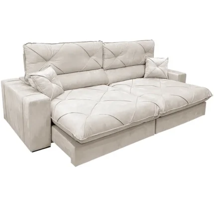 Sofá Victory 4 Lugares Retrátil e Reclinável 250cm Tecido Veludo