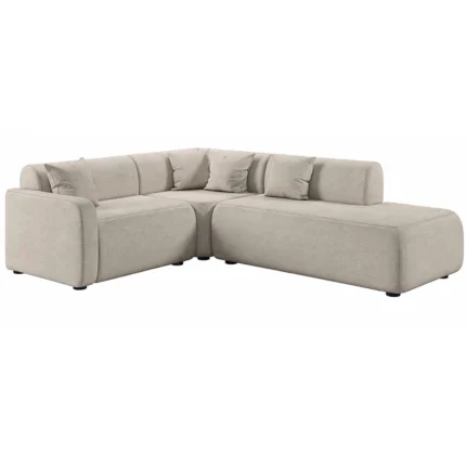 Sofá de Canto Cargo 2 Cantos com Chaise em Veludo 5 Lugares Estofart